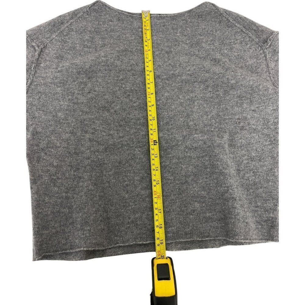 Massimo Dutti Women Sweater M Medium Knit Gray Crop shoulder seams 5727/621 NWT - Picture 7 of 7